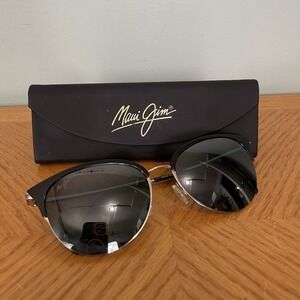 Maui Jim Sunglasses Men Polarized Gloss Black MJ330-02 55-18-145 Silver